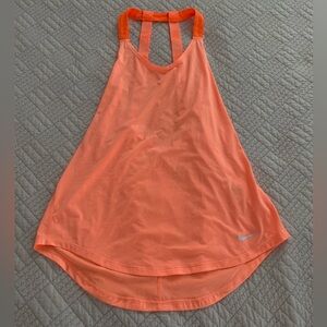 Nike Women's Bright Orange Dri-Fit Tank Top